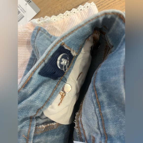 NWT Koala Kids Toddler Girl 3T Short Set Pink Seersucker Lace Summer Jean - Picture 5 of 9